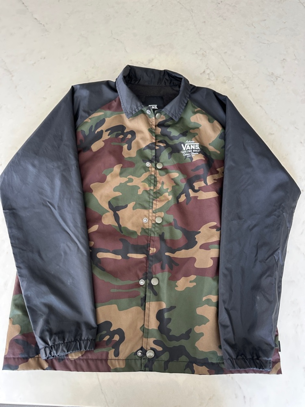 Vans Camouflage Coach Jacket in Green, Brown and Black